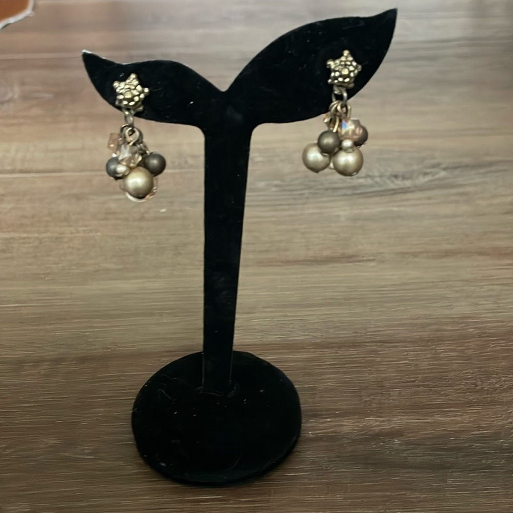 Bronze beaded post earrings